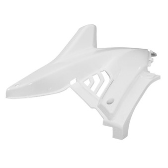 Cache latéral STR8 repose pieds "Z" droit blanc, scooter Yamaha Aerox / MBK Nitro 50cc 1ère génération