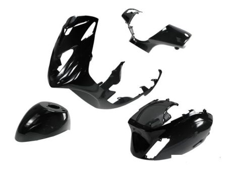 Kit carrosserie 8pcs STR8 Piaggio ZIP SP2, noir Kit carrosserie 8pcs STR8 Piaggio ZIP SP2, noir