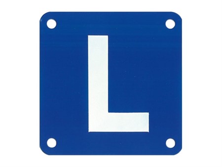 Plaque L en métal pour apprenti conducteur 2 roues