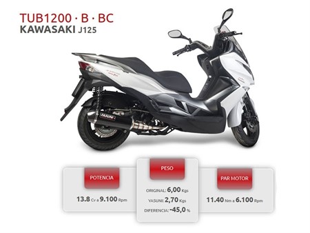 Auspuffanlage Yasuni EVO4 Black Edition Carbon, Kawasaki J 125cc, Kymco Downtown, Super dink, Dink Street 125cc