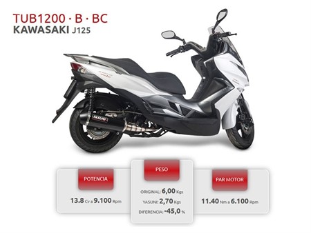Auspuffanlage Yasuni EVO4 Black Edition, Kawasaki J 125cc / Kymco Downtown, Super dink, Dink Street 125cc