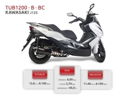 Pot d'échappement Yasuni EVO4 Black Edition, Kawasaki J 125cc, Kymco Downtown, Super dink, Dink Street 125cc