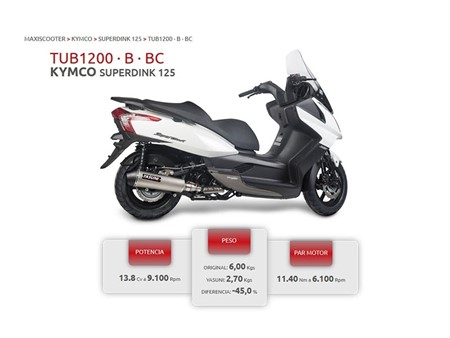 Auspuffanlage Yasuni EVO4 Titanium Look, Kawasaki J / Kymco Superdink 125 (2012 bis 2015)