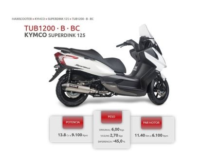 Pot d'échappement Yasuni EVO4 Look Titanium, Kawasaki J 125cc / Kymco Downtown, Superdink 125cc (2012-2015)