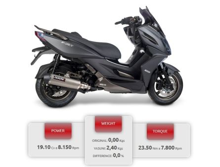 Pot d'échappement Yasuni EVO4, Look Titanium, Kymco K-XCT 300 Pot d'échappement Yasuni EVO4, Look Titanium, Kymco K-XCT 300