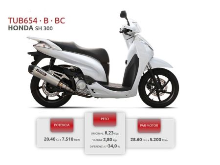 Pot d'échappement YASUNI SCOOTER 4, alu-embout polyamide, HONDA SH 300cc (2012 à 2015)