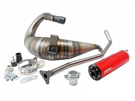 Auspuff Voca Cross Rookie 50 û 70cc Ausgang oben rot Derbi Senda / DRD Auspuff Voca Cross Rookie 50 û 70cc Ausgang oben rot Derbi Senda / DRD