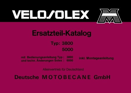 Manuel de réparation (en allemand), Velosolex 3800, 5000 et 6000