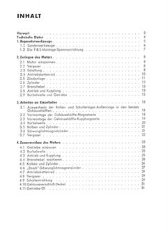 Manuel de réparation des moteurs (en allemand), vélomtoteurs Sachs 50cc 3 vitesses