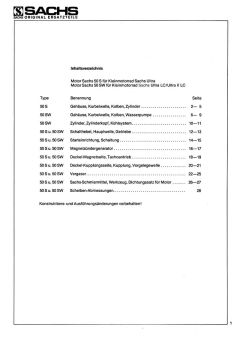 Ersatzteile und Preisliste Sachs 50 S und 50 SW