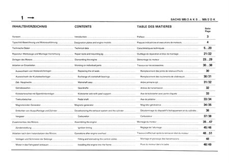 Reparaturanleitung Sachs Motor 505/2, 505/1