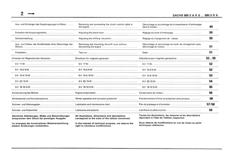 Reparaturanleitung Sachs Motor 505/2, 505/1