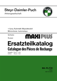 Catalogue de pièces détachées Puch Maxi Plus 1 vitesse automatique