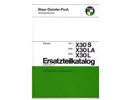 Ersatzteilkatalog Puch X30 S, L, LA (Velux)