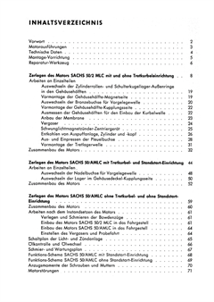 Instructions de réparation (en allemand) pour Sachs 50/2 MLC, 50/AMLC, cyclomoteur 25, Saxonette