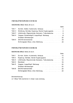 Ersatzteilliste Sachs 50/2 MLC, 50/AMLC und Mofa 25