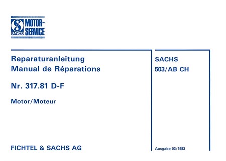 Manuel datelier, moteur Sachs 503/AB CH