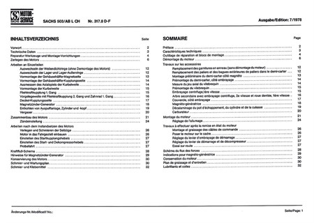 Werkstatthandbuch Sachs 503/AB L CH Motor