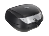 Top Case 51 litre noir/blanc support inclus, universel vélomoteurs, scooter, motos Top Case 51 litre noir/blanc support inclus, universel vélomoteurs, scooter, motos