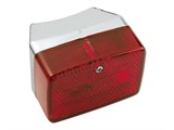 Phare arrière Puch/Sachs/MBK/PEUGEOT (ULO), chromé, vitre rouge Phare arrière Puch/Sachs/MBK/PEUGEOT (ULO), chromé, vitre rouge