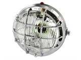 Lampe rund chrom/schwarz 125mm mit Gitter