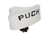 Sattel (erhöht) weiss mit PUCH Aufdruck, universal Sattel (erhöht) weiss mit PUCH Aufdruck, universal