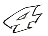 Startnummer Sticker / Aufkleber 9cm weiss - Nr. 4 Startnummer Sticker / Aufkleber 9cm weiss - Nr. 4