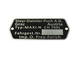 Typenschild Puch Maxi N CH7501 Typenschild Puch Maxi N CH7501