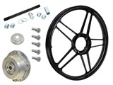 Vorderrad Grimeca 17" Puch, schwarz, inkl. Radnabe Leleu