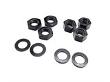 Ausdistanzier,- Mutter-Kit M11 Edelstahl schwarz, Piaggio Ciao/Si Ausdistanzier,- Mutter-Kit M11 Edelstahl schwarz, Piaggio Ciao/Si