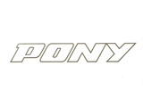 Aufkleber, Schriftzug Pony Weiss / Silber, 1 stk.