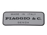Aufkleber MADE IN ITALY PIAGGIO & C. / GENOVA Aufkleber MADE IN ITALY PIAGGIO & C. / GENOVA