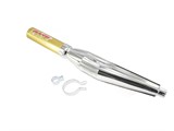 Auspuffendtopf Fuego chrom/gold für 28mm Krümmer Auspuffendtopf Fuego chrom/gold für 28mm Krümmer