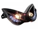 Phare/masque double optique avant noir, EVO 2, clignotants à led's bleu intégrés, Yamaha Aerox/MBK Nitro
