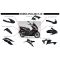 Kit carrosserie noir brillant (10pcs), Honda PCX 125, 2014-2017