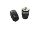 Bouchons de valve "Piston" éloxés noir (2pcs)