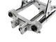 Fourche grise argentée EBR té alu "hydraulique" 675mm avec support pour freins à disque, vélomoteurs Puch Maxi