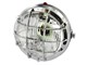 Phare rond chromé/noir 125mm, avec grille de protection
