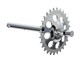 Axe de pédalier 230mm acier chromé 28 dents, vélomoteurs Puch Maxi S / N