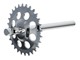 Axe de pédalier 230mm acier chromé 28 dents, vélomoteurs Puch Maxi S / N