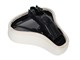 Selle (modèle fin) avec inscription PUCH, blanche/noir universelle