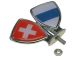 Emblème de garde boue, drapeaux Suisse/canton Zug