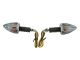 Clignotant universel Replay mini triangle transparent/carbone, universel 12V