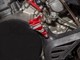 Support renfort pour levier d'embrayage au carter, alu rouge, moto 50cc MBK X-Power / Yamaha TZR 50 / Rieju 50