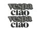 Autocollant Vespa Ciao Gris / Noir 2 pièce