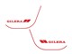 Autocollants stickers de chassis rouge (gauche +droite), vélomoteurs Piaggio /Gilera CBA