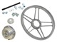 Kit roue avant 17 x1.35 Grimeca alu à baton GRIS, moyeu Leleu, vélomoteurs Puch Maxi