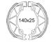 Bremsbacken Hinten Piaggio 140 x 25 mm