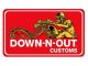 Sticker "DOWN-N-OUT Customs" 80mm x 60mm