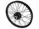 Roue à rayons 17"pouces avnt noir moyeu CNC, vélomoteur Peugeot 103 avant / Puch-Sachs avec frein